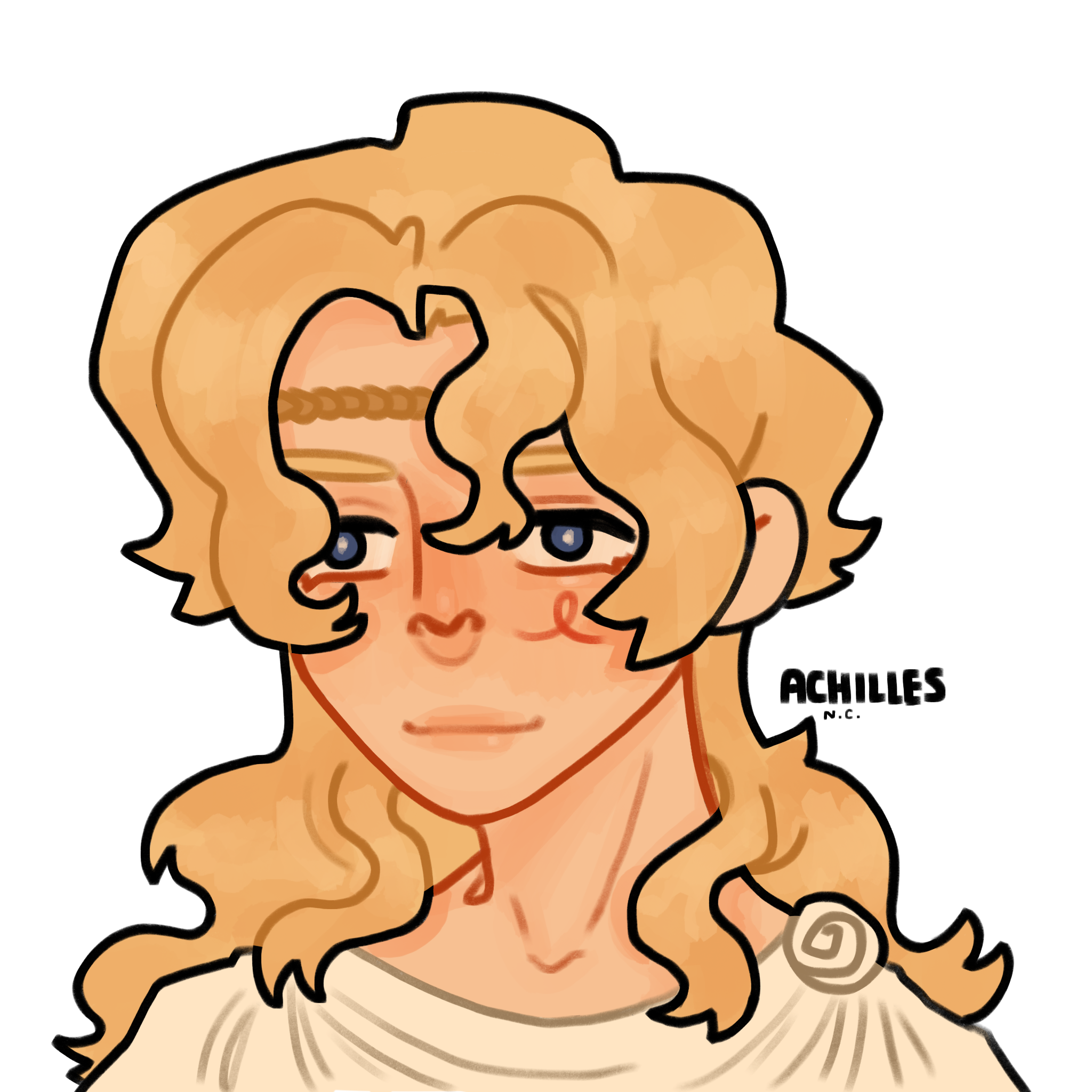 Cartoon drawing of Achilles
